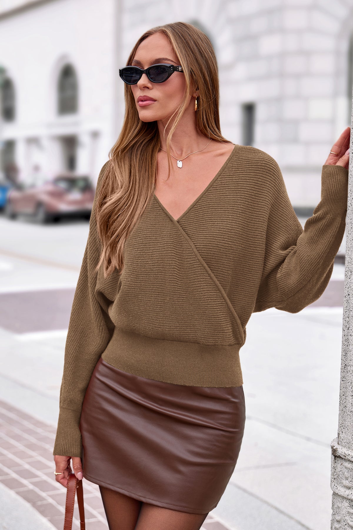 BTFBM Wrap Cross Ribbed Knit Cropped Sweaters for Women 2026 | V Neck Cozy Sweater With Safe Snap,Long Sleeve Fall Clothes Winter Clothing,Holiday Outfits Christmas Thanksgiving Halloween