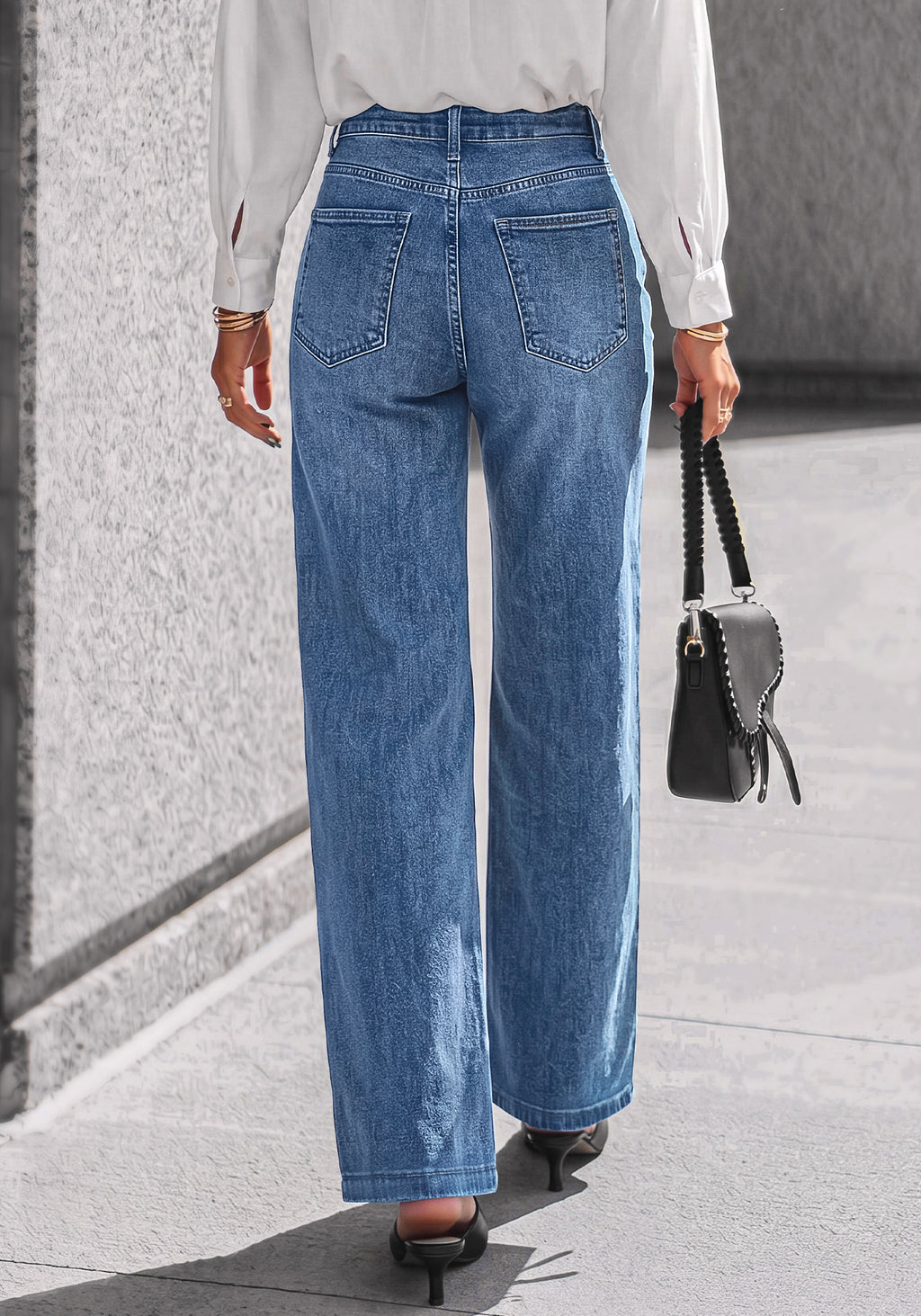 BTFBM Front Seam Stretchy Wide Straight Leg Jeans for Women Trendy 2026