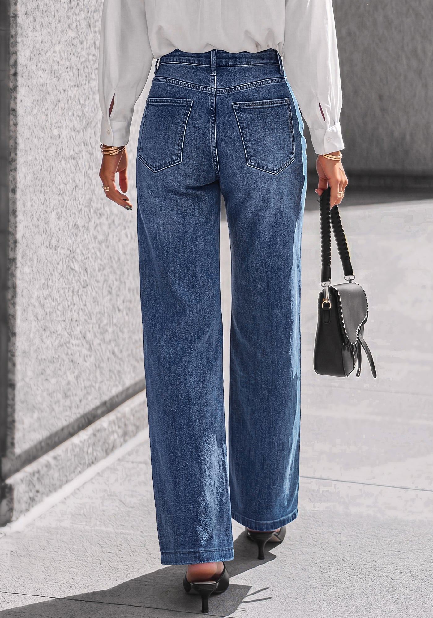 BTFBM Front Seam Stretchy Wide Straight Leg Jeans for Women Trendy 2026