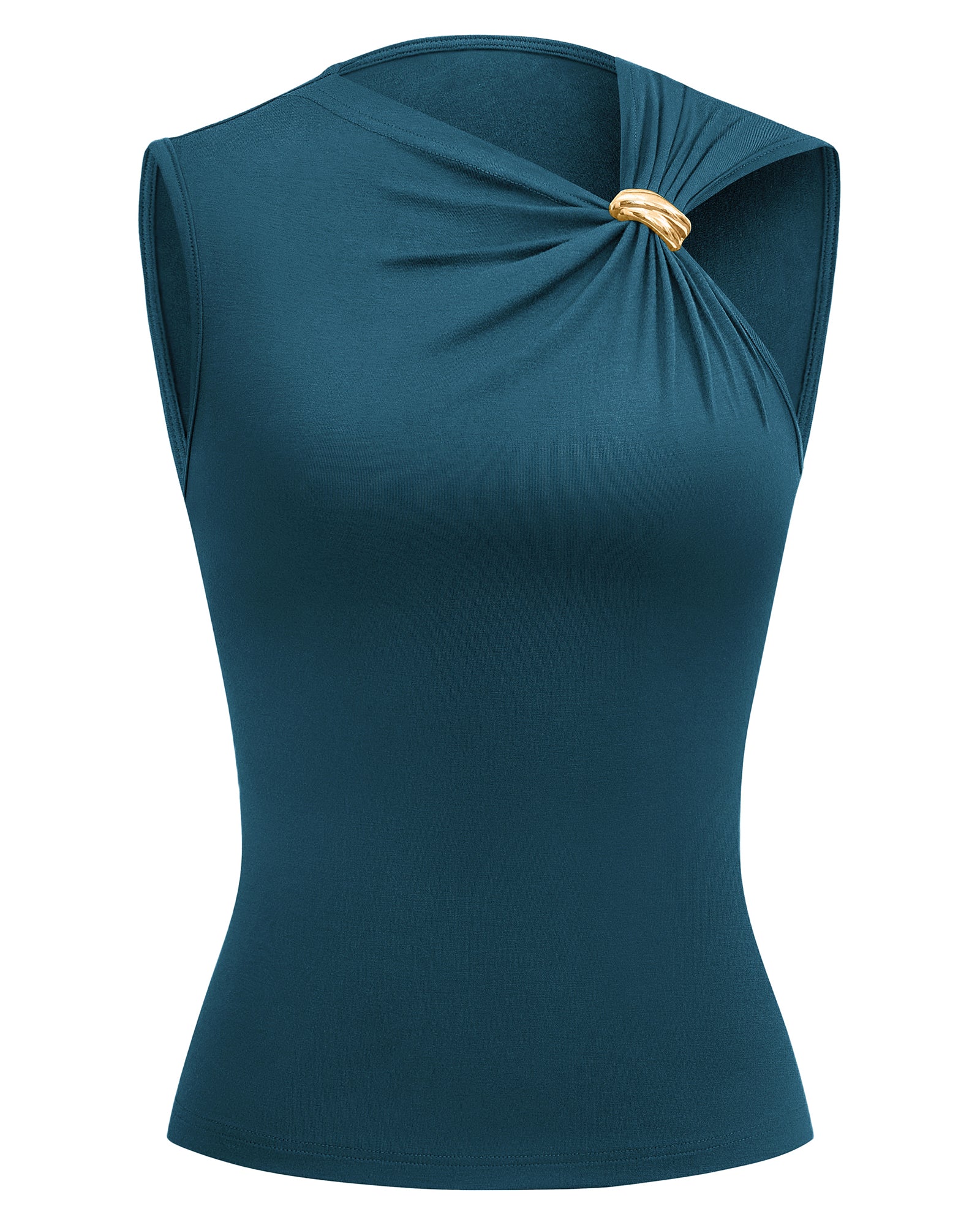 BTFBM Spring Tops for Women 2026 Asymmetrical Neck Sleeveless Going Out Summer Outfits Casual Ruched Y2k Tank Top Clothes