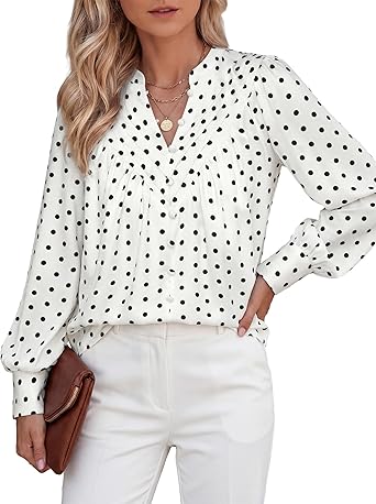 BTFBM Womens Tops Dressy Casual Spring 2026 Boho Floral V Neck Long Sleeve Half Button Down Shirt Work Business Blouses