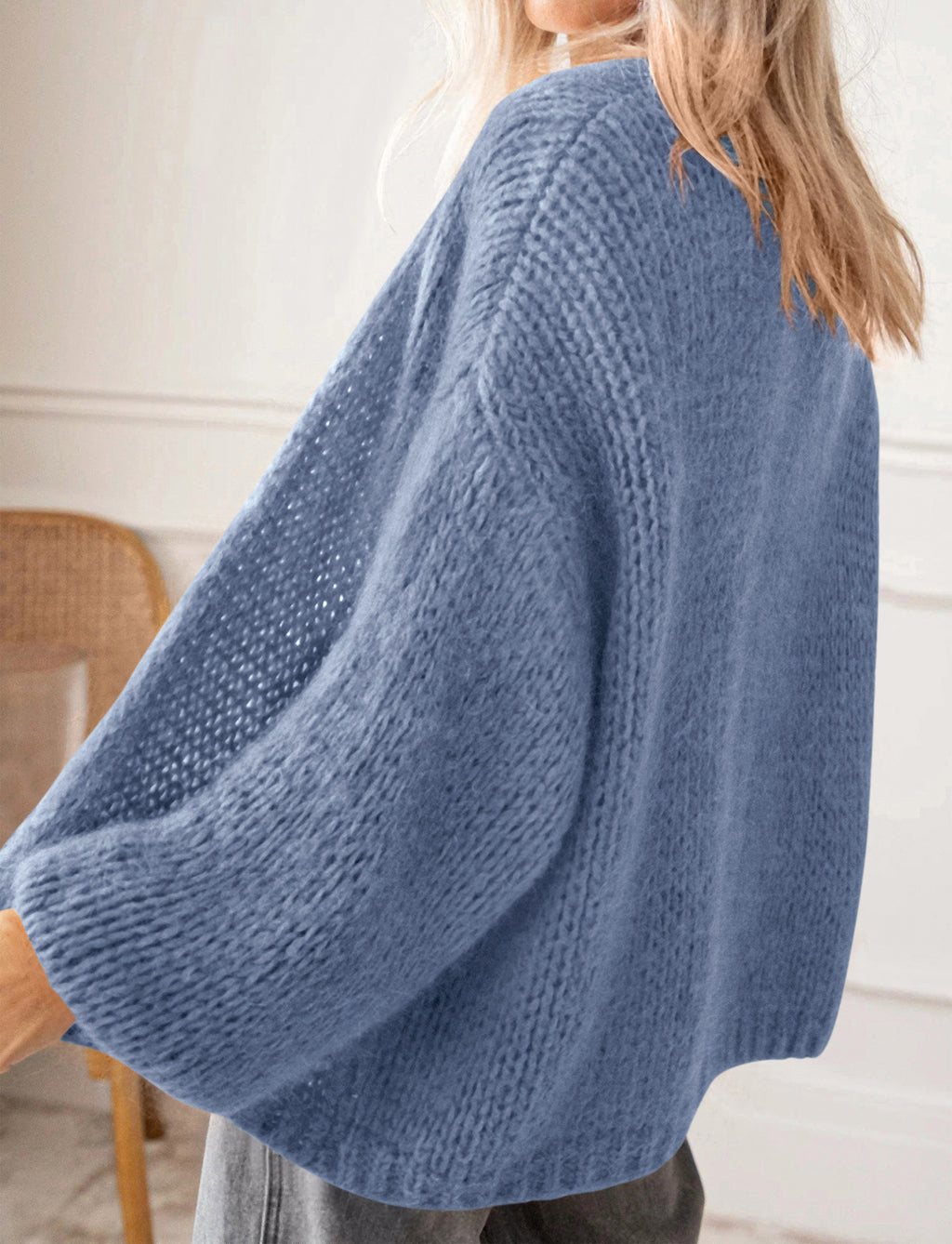 BTFBM Cardigan Sweaters for Women Fall Fashion Clothes 2026 | No Button No Pocket Design, Chunky Knit Open Front Cardigans, Ribbed Cuff Long Sleeve Sweater, Loose Winter Coat Clothing