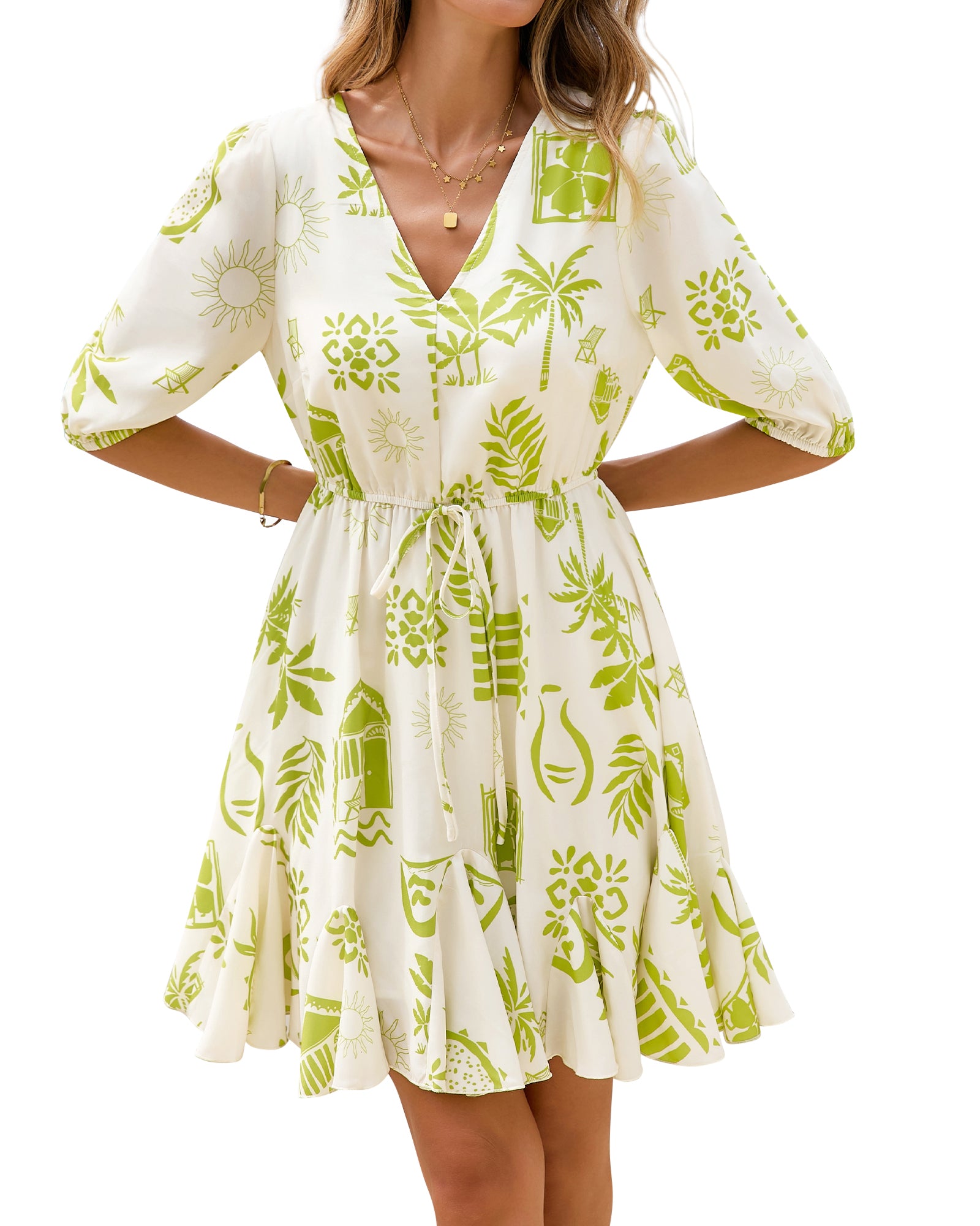 BTFBM Women Summer Spring Floral Boho Dress 2026 V Neck Short Sleeve Ruffle Beach Vacation Clothes Wedding Guest Dresses