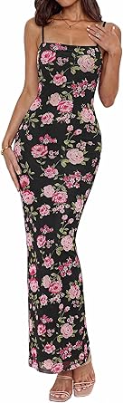 BTFBM Womens Maxi Dress 2026 Spring Floral Sexy Spaghetti Straps Sleeveless Bodycon Summer Beach Wedding Guest Dresses