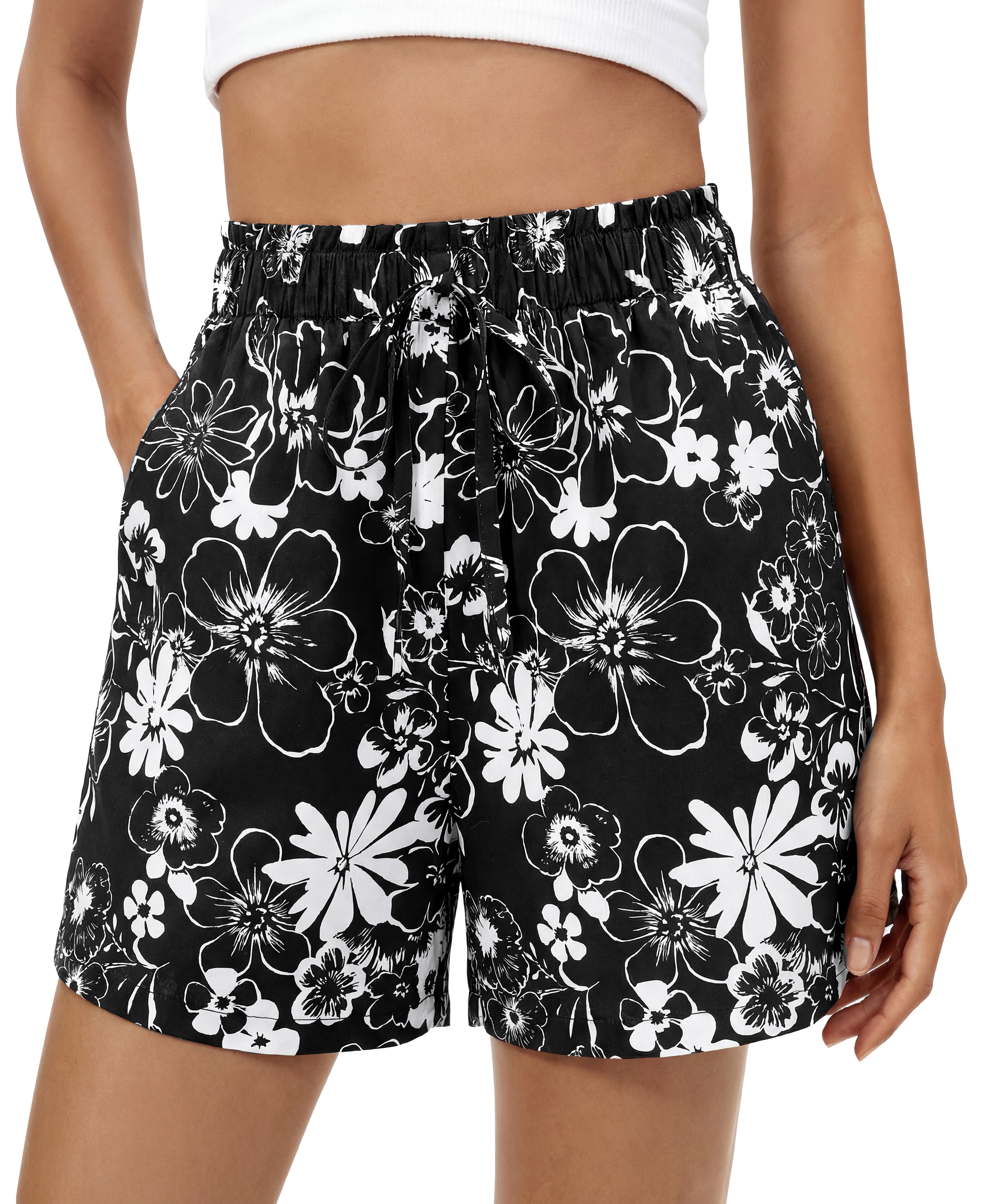 BTFBM Spring Summer Shorts for Women Dressy Casual High Waisted Wide Leg Floral Boho Shorts 2026 Beach Vacation Clothes