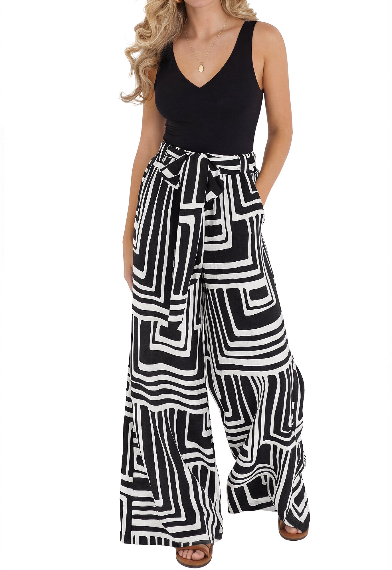 BTFBM Two Piece Sets For Women Summer 2026 Spring Outfits Casual Sleeveless Wide Leg Pants Sets Beach Vacation Clothes