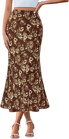 BTFBM Satin Skirts for Women 2025 Fall Winter High Waisted A-Line Leopard Print Floral Cocktail Wedding Silk Midi Skirt