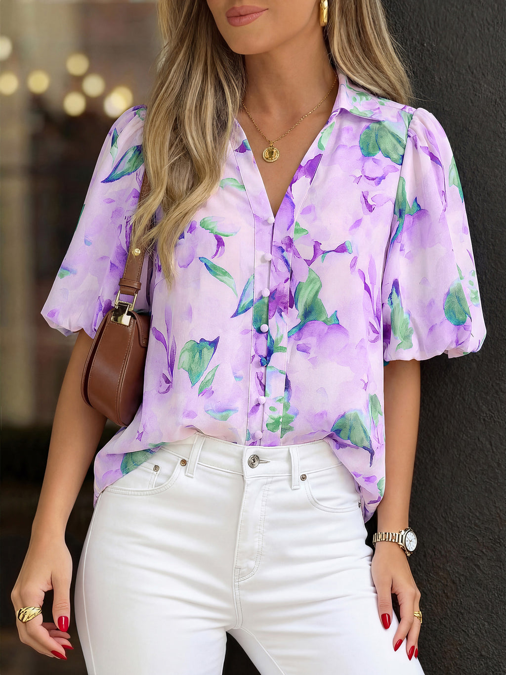 BTFBM Womens Tops Summer Button Down Shirts Casual Short Sleeve V Neck Floral Boho Business Blouses Vacation Outfits