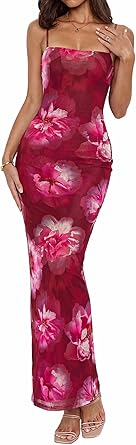 BTFBM Womens Maxi Dress 2026 Spring Floral Sexy Spaghetti Straps Sleeveless Bodycon Summer Beach Wedding Guest Dresses
