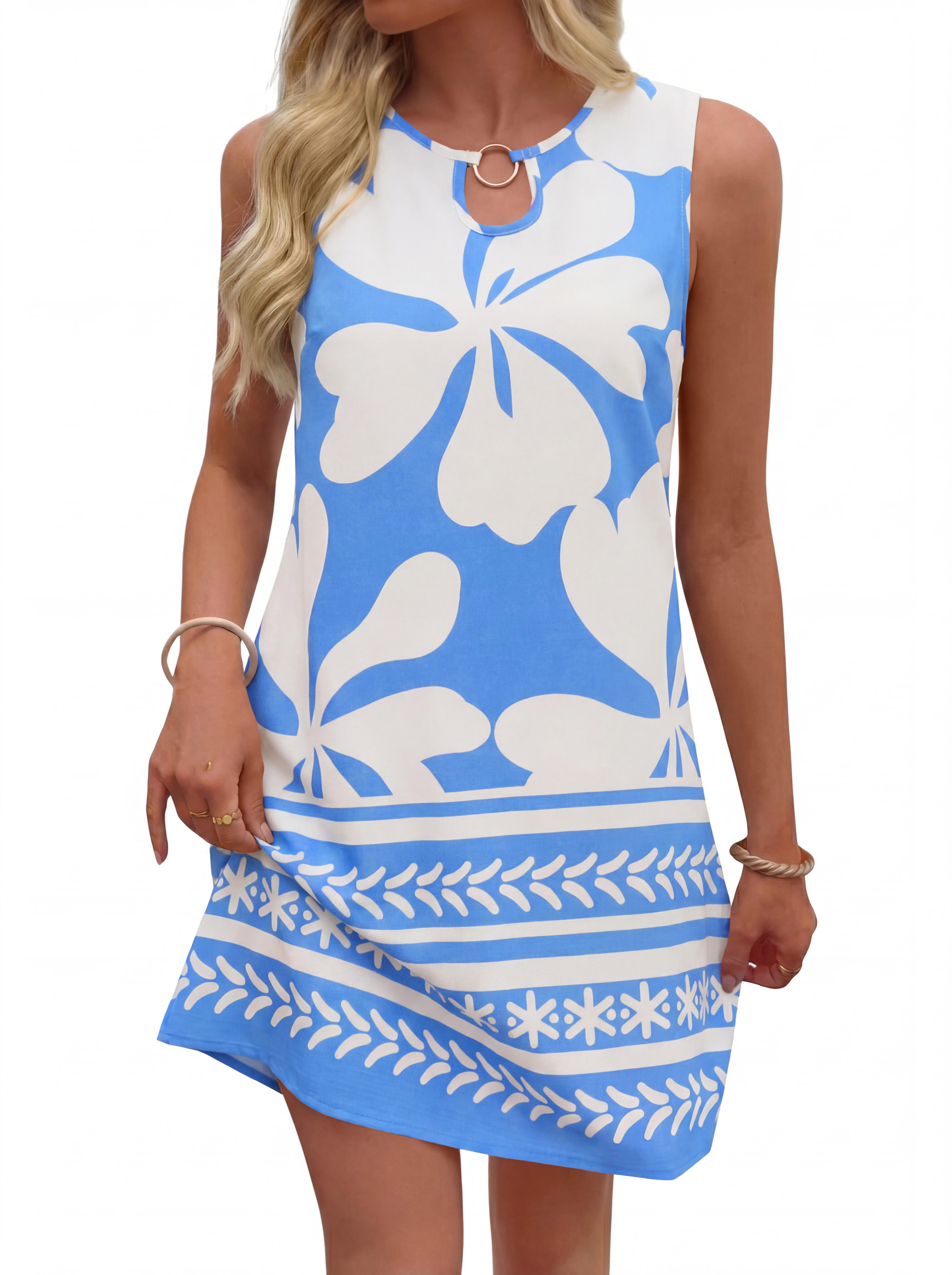 BTFBM Casual Summer Dresses for Women 2026 Spring Sleeveless Boho Floral Tank Mini Sun Dress Beach Vacation Sundresses