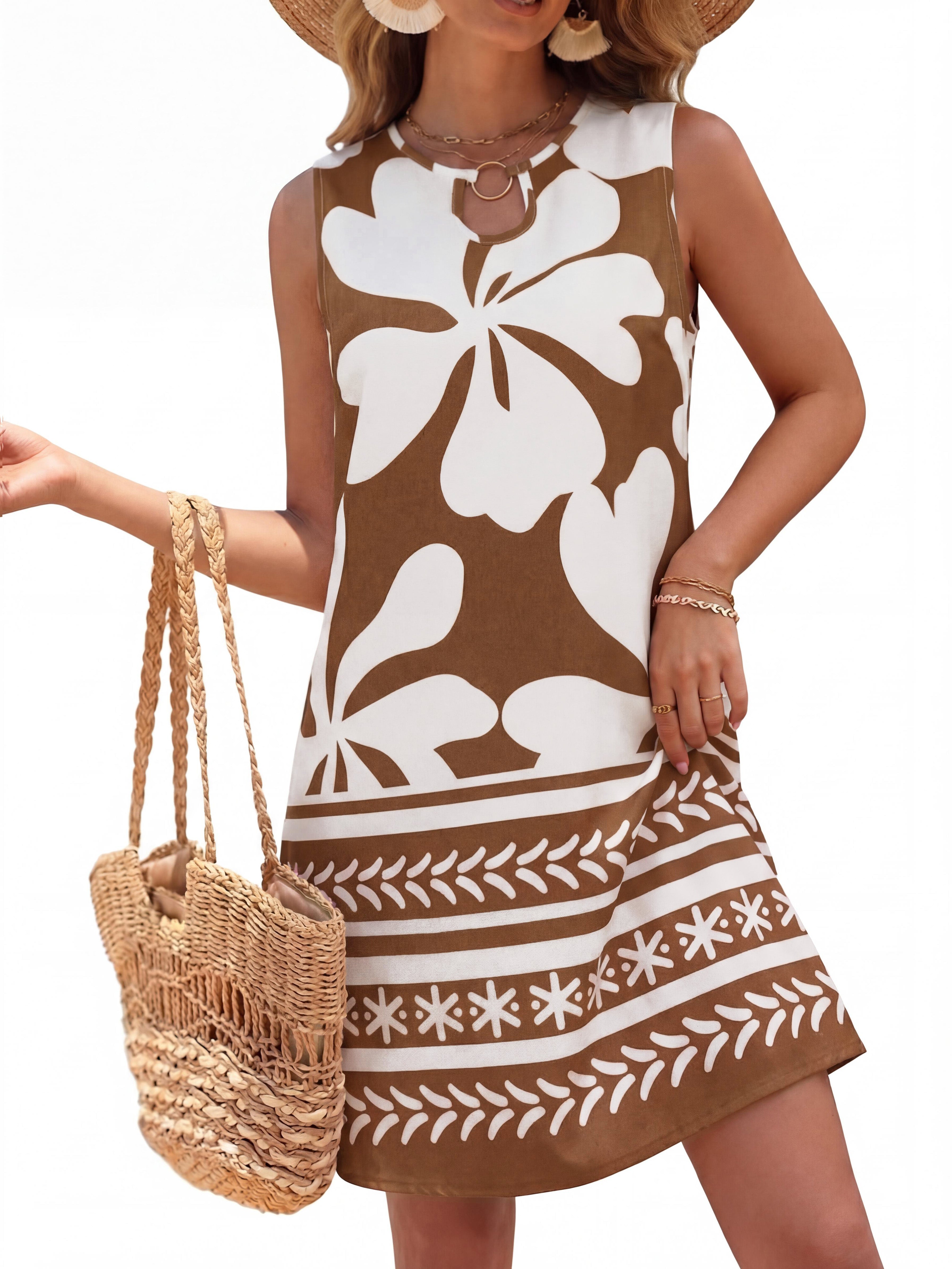 BTFBM Casual Summer Dresses for Women 2026 Spring Sleeveless Boho Floral Tank Mini Sun Dress Beach Vacation Sundresses