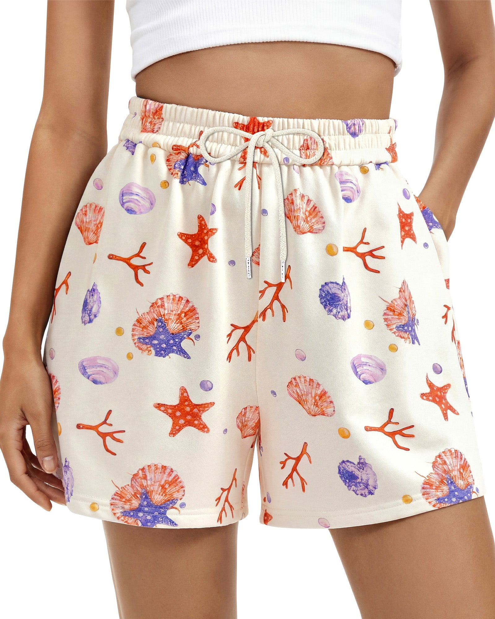 BTFBM Casual Floral Shorts for Women Beach Fashion Pajama 2026 Summer Outfits Lounge Sleep Y2K Beach Bottoms