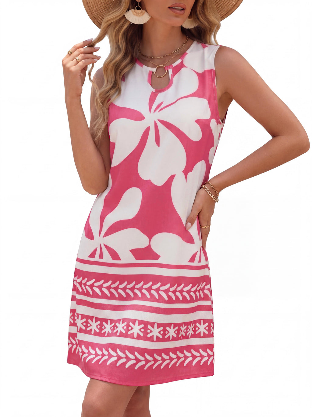 BTFBM Casual Summer Dresses for Women 2026 Spring Sleeveless Boho Floral Tank Mini Sun Dress Beach Vacation Sundresses