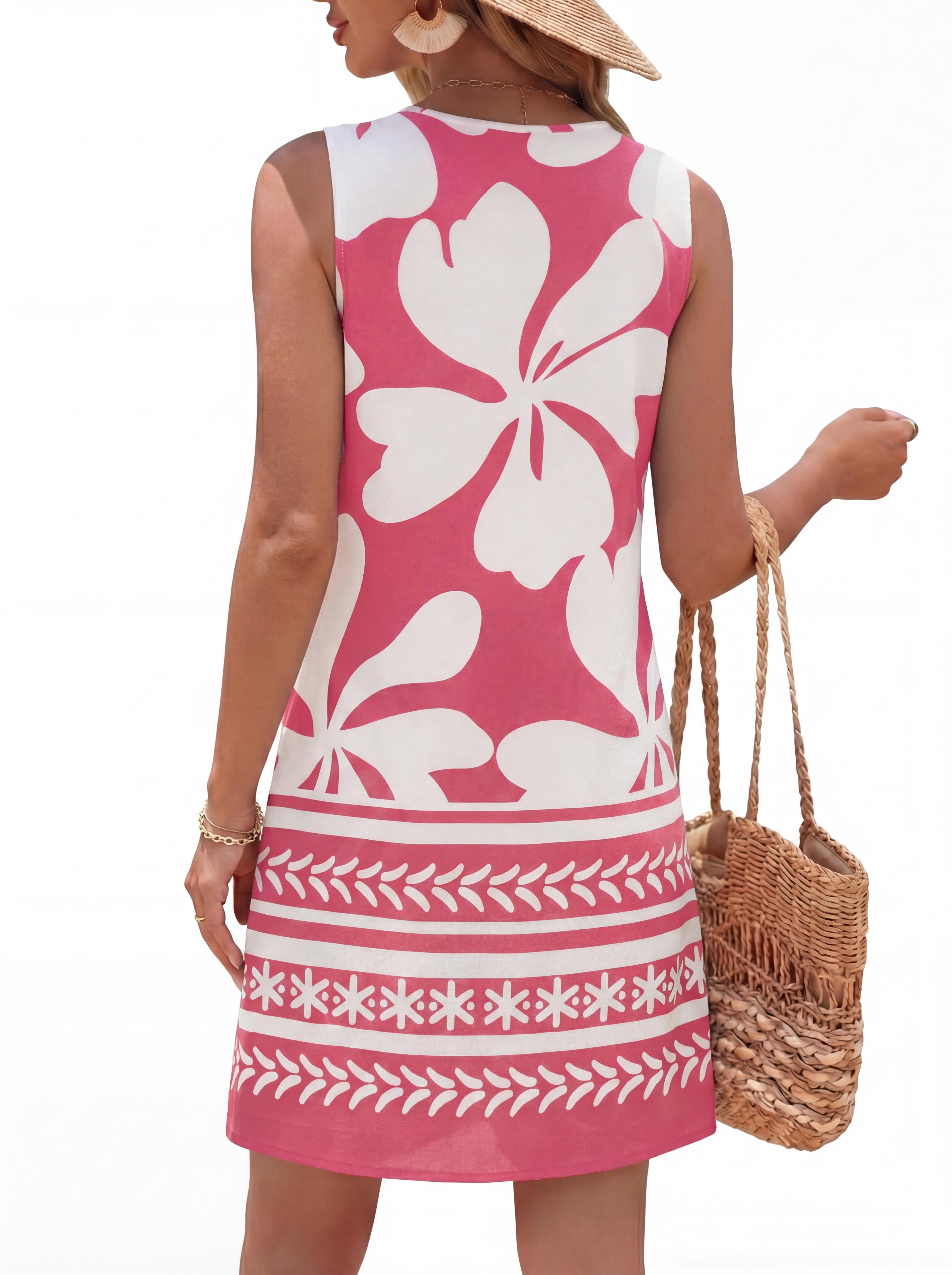 BTFBM Casual Summer Dresses for Women 2026 Spring Sleeveless Boho Floral Tank Mini Sun Dress Beach Vacation Sundresses