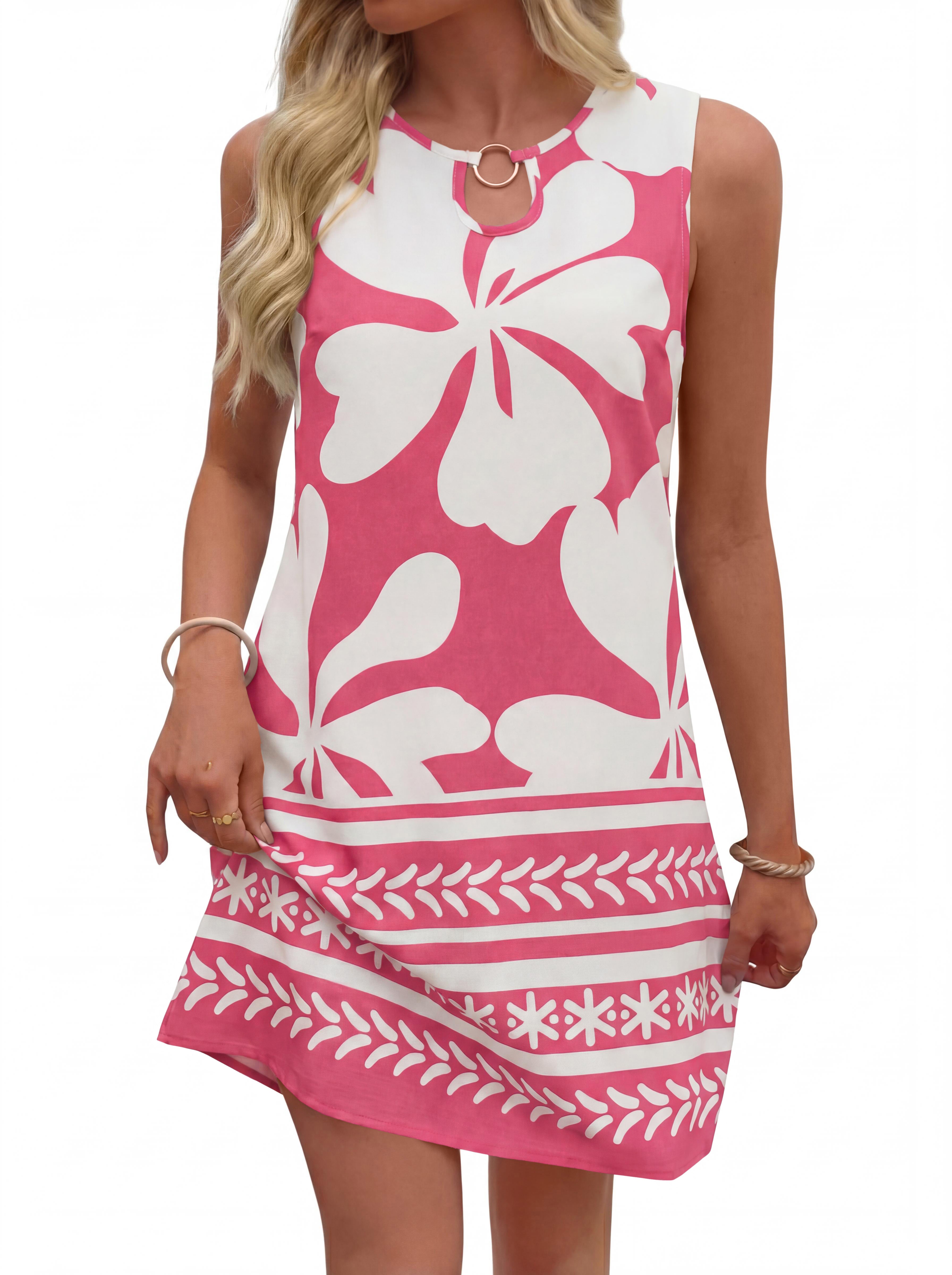 BTFBM Casual Summer Dresses for Women 2026 Spring Sleeveless Boho Floral Tank Mini Sun Dress Beach Vacation Sundresses