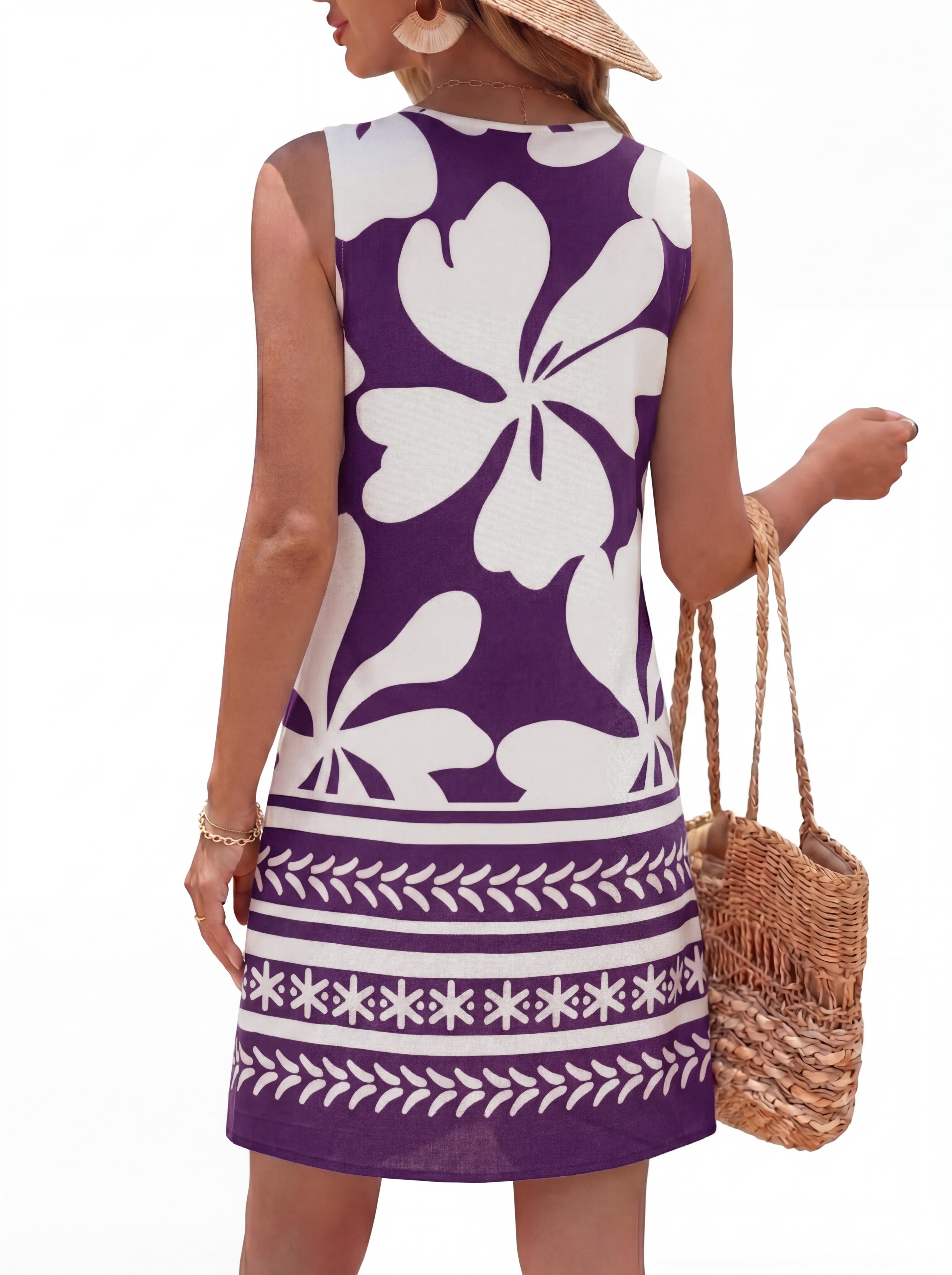 BTFBM Casual Summer Dresses for Women 2026 Spring Sleeveless Boho Floral Tank Mini Sun Dress Beach Vacation Sundresses