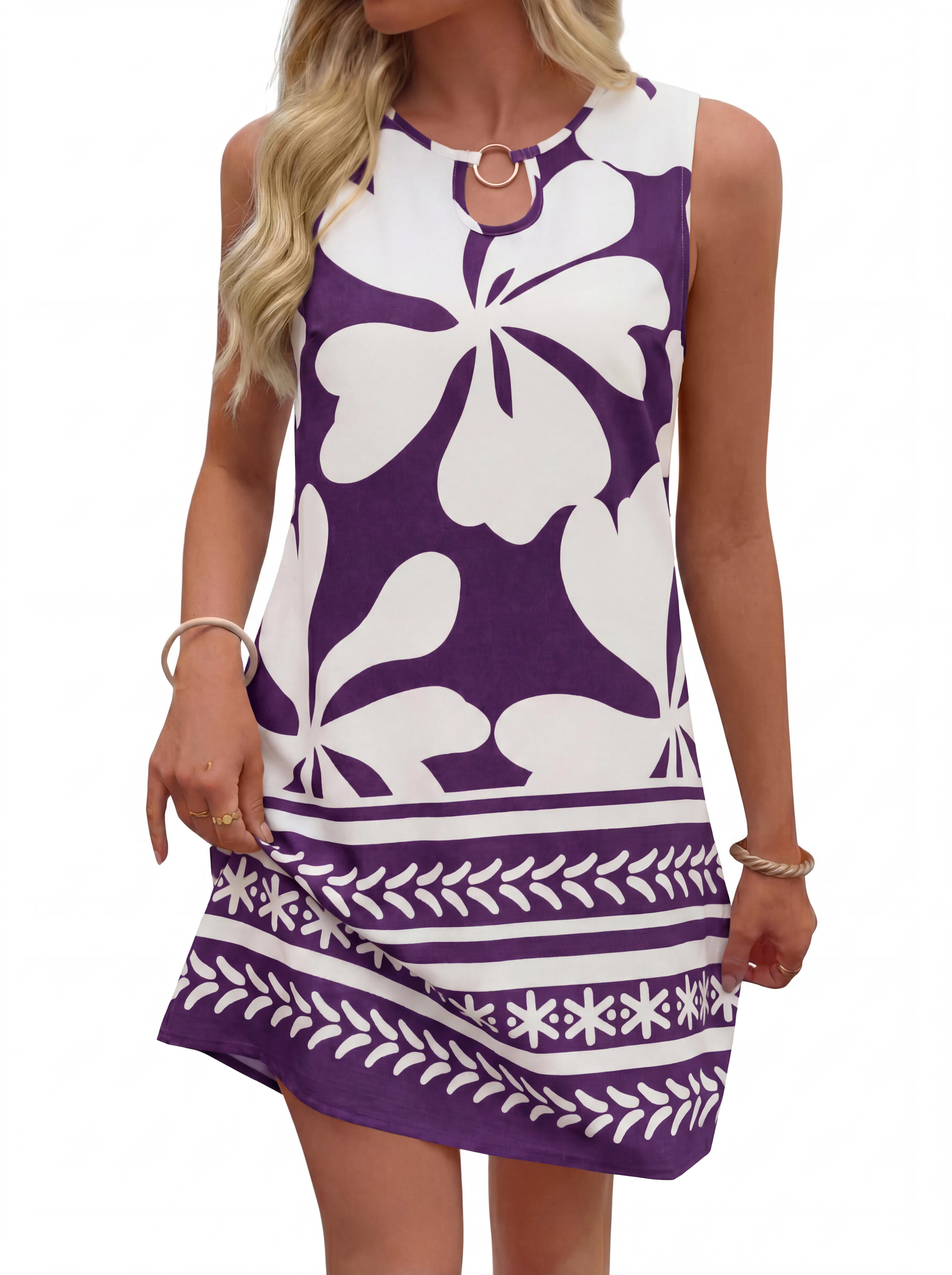 BTFBM Casual Summer Dresses for Women 2026 Spring Sleeveless Boho Floral Tank Mini Sun Dress Beach Vacation Sundresses