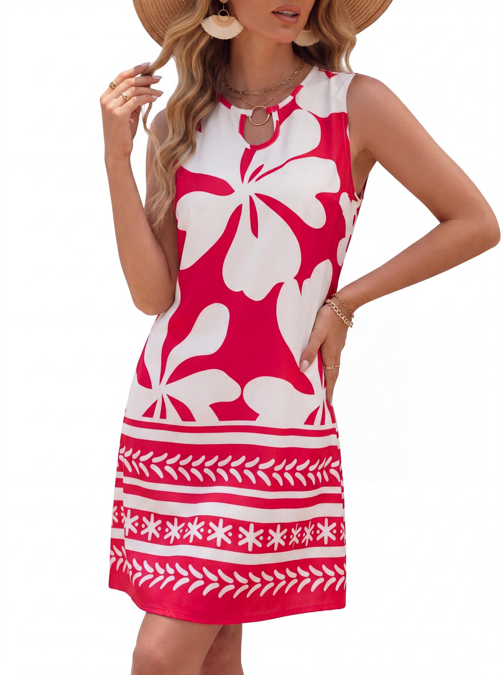BTFBM Casual Summer Dresses for Women 2026 Spring Sleeveless Boho Floral Tank Mini Sun Dress Beach Vacation Sundresses