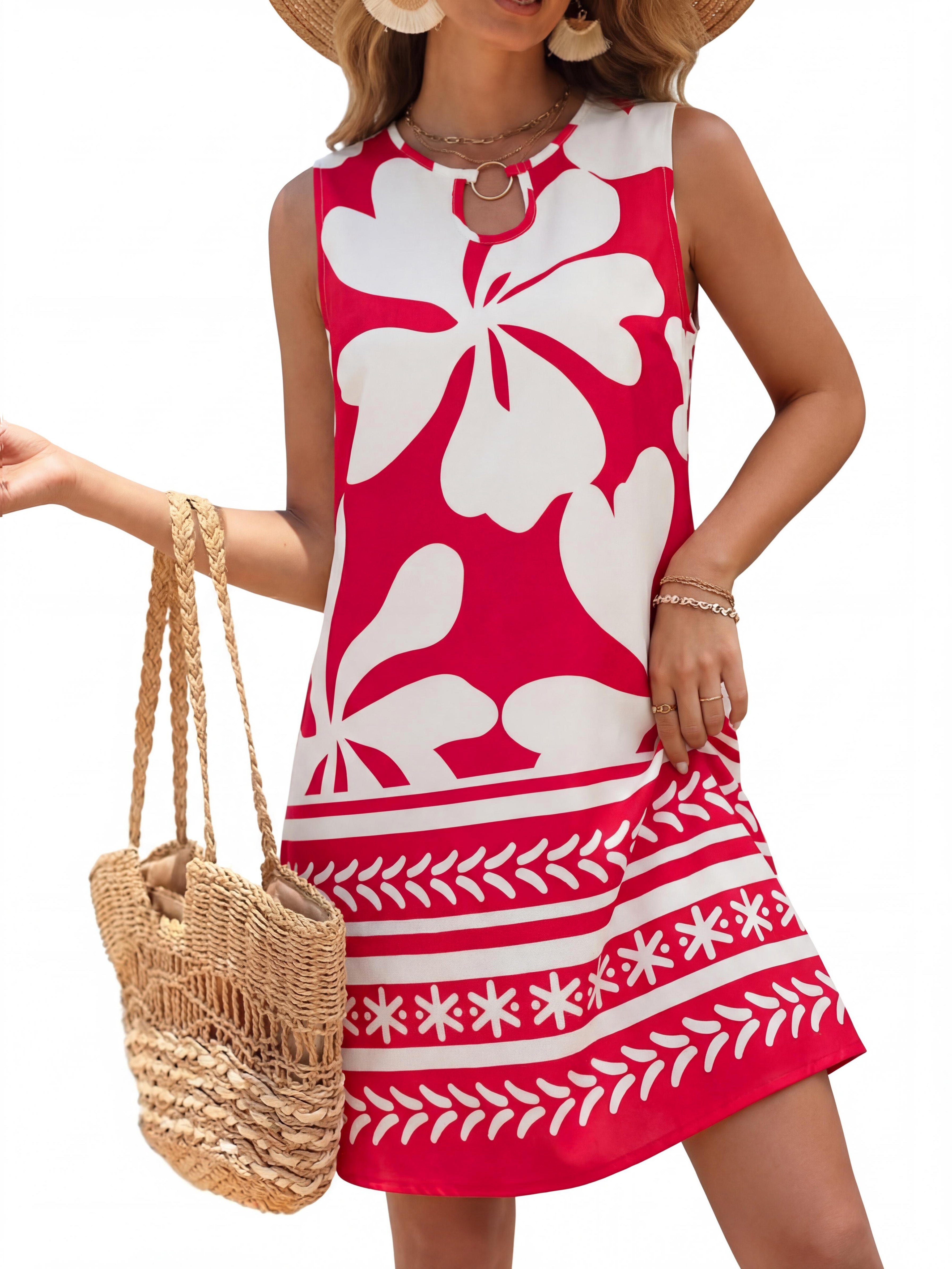 BTFBM Casual Summer Dresses for Women 2026 Spring Sleeveless Boho Floral Tank Mini Sun Dress Beach Vacation Sundresses