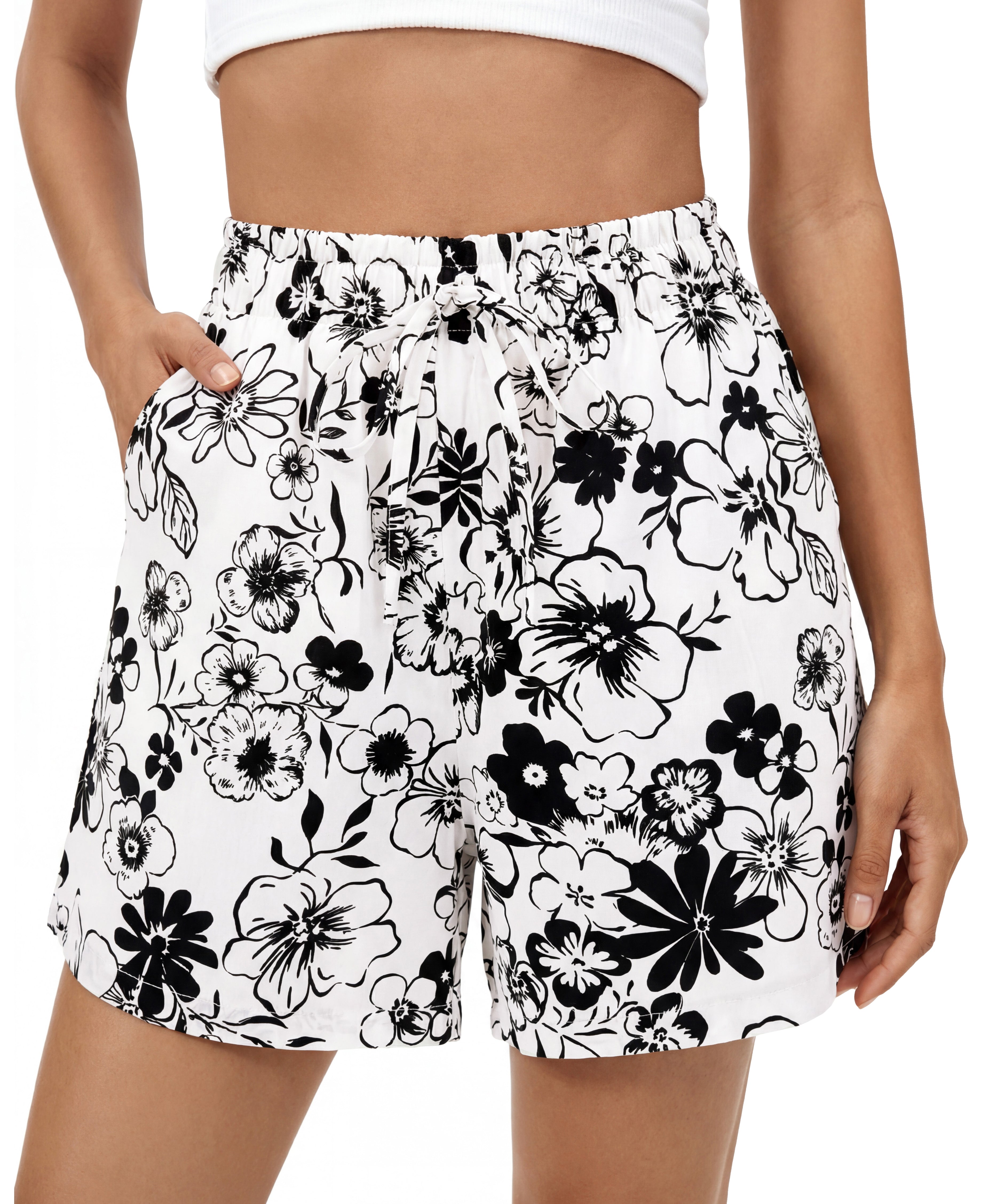 BTFBM Spring Summer Shorts for Women Dressy Casual High Waisted Wide Leg Floral Boho Shorts 2026 Beach Vacation Clothes