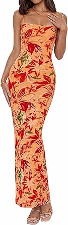 BTFBM Womens Maxi Dress 2026 Spring Floral Sexy Spaghetti Straps Sleeveless Bodycon Summer Beach Wedding Guest Dresses