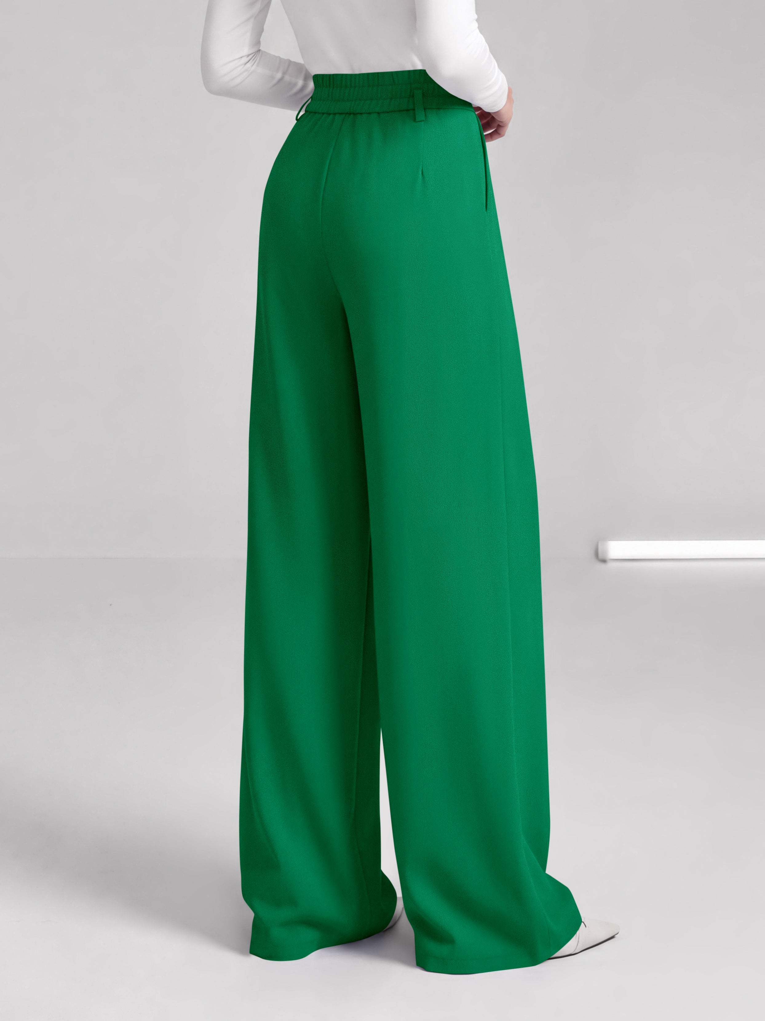 BTFBM Wide Leg Dress Pants Women Business Casual Outfits | Elastic High Waisted Palazzo Pants, Button Zip Up Closure, Pleated Office Work Trousers With Pockets, Fall Fashion 2026