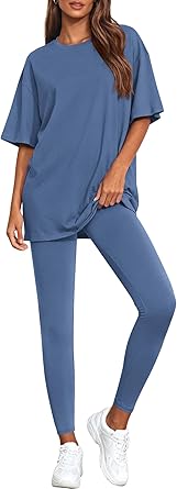 BTFBM Two Piece Lounge Set Women 2026 Spring Casual Oversized Shirts Leggings Matching Workout Airport Travel Outfits