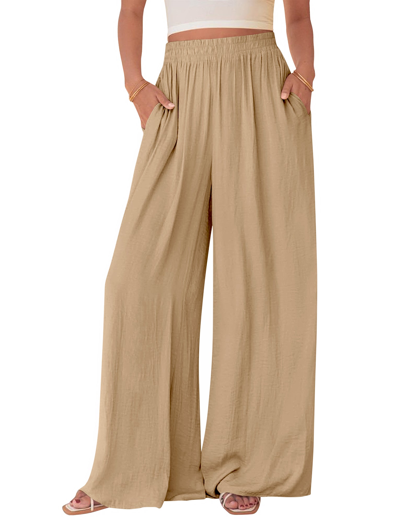 BTFBM Wide Leg Pants Woman Summer 2025 Pockets Loose Flowy Trousers Lounge Palazzo Pant Beach Vacation Clothes