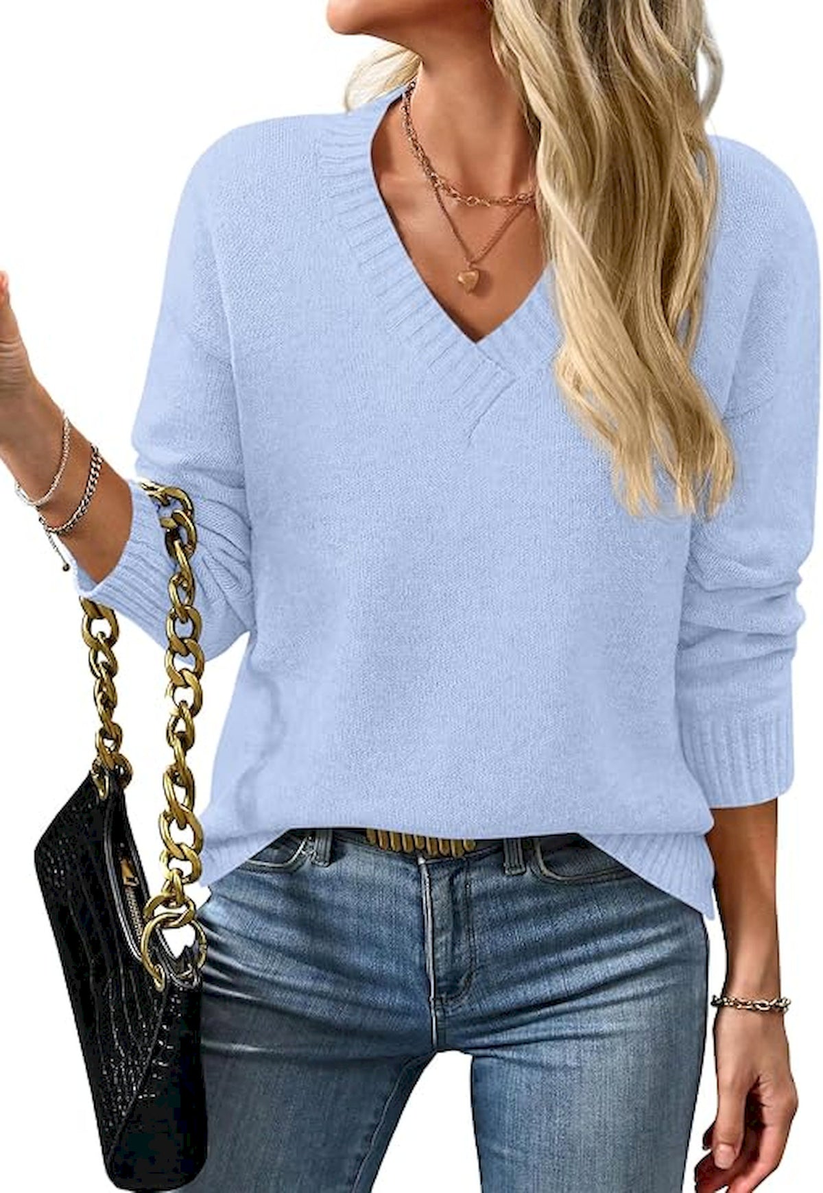 BTFBM V Neck Sweaters for Women Fall Clothes 2026