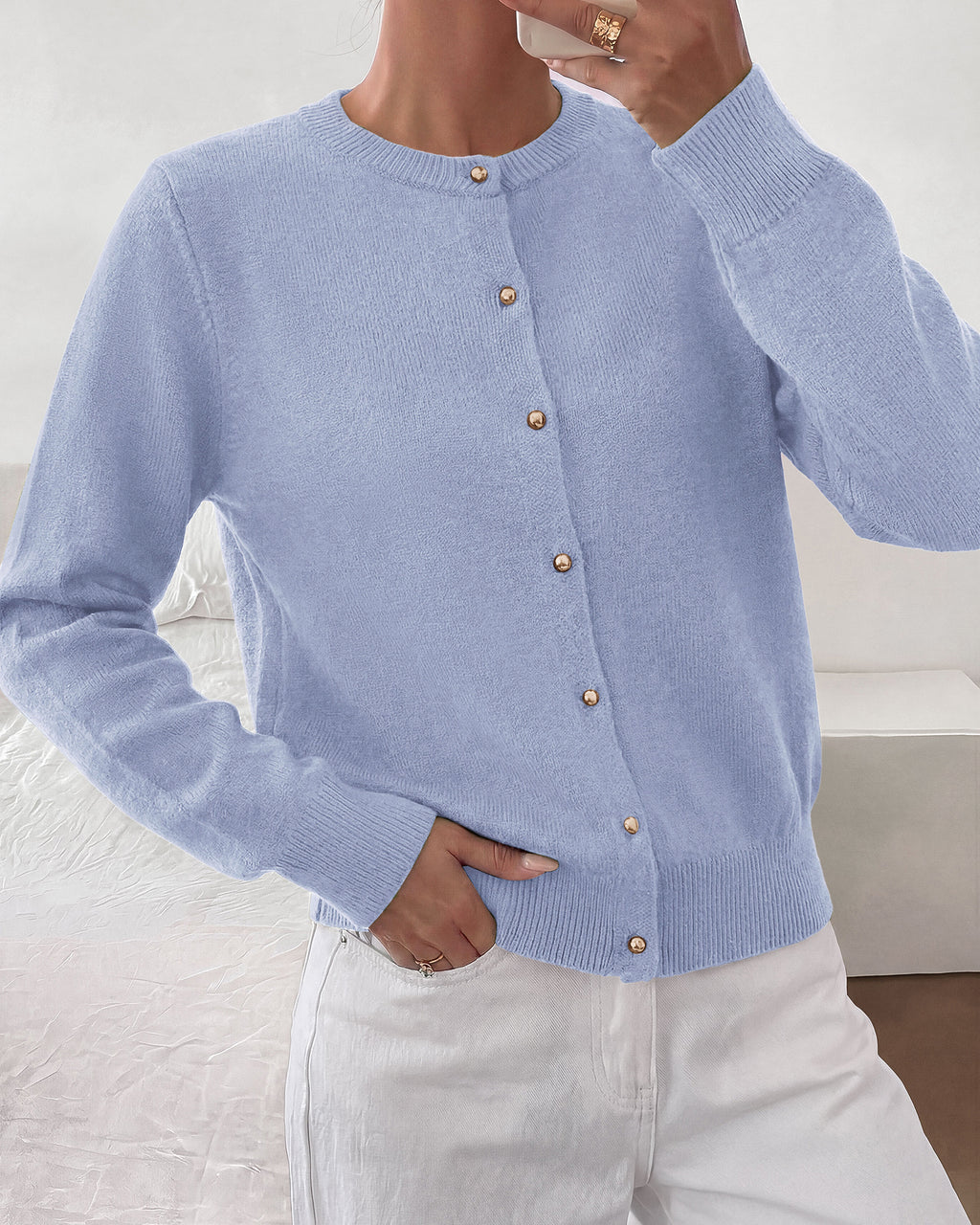 BTFBM Button Cardigan Sweaters for Women Fall Clothes 2026  Ribbed Knit Open Front Cardigan, Long Sleeve Sweater, Cozy Soft Stretchy Outerwear, Relaxed Fit, 2026 Trendy Winter Outfits