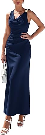 BTFBM Summer Dress for Women Sleeveless Solid Bodycon Homecoming Prom Cocktail Party Wedding Guest Maxi Dress