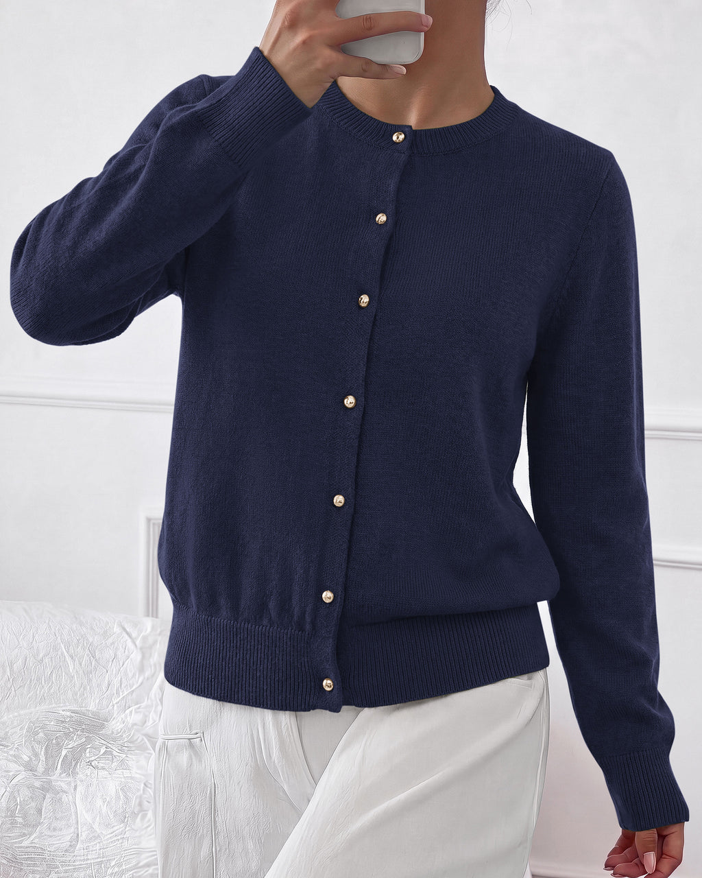 BTFBM Button Cardigan Sweaters for Women Fall Clothes 2026  Ribbed Knit Open Front Cardigan, Long Sleeve Sweater, Cozy Soft Stretchy Outerwear, Relaxed Fit, 2026 Trendy Winter Outfits
