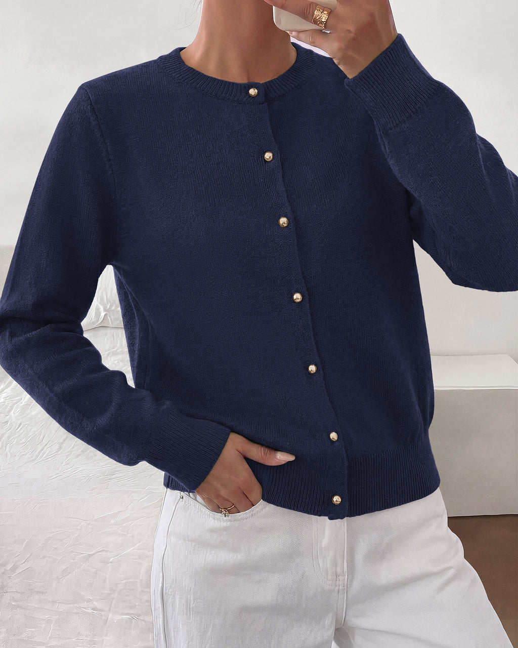 BTFBM Button Cardigan Sweaters for Women Fall Clothes 2026  Ribbed Knit Open Front Cardigan, Long Sleeve Sweater, Cozy Soft Stretchy Outerwear, Relaxed Fit, 2026 Trendy Winter Outfits