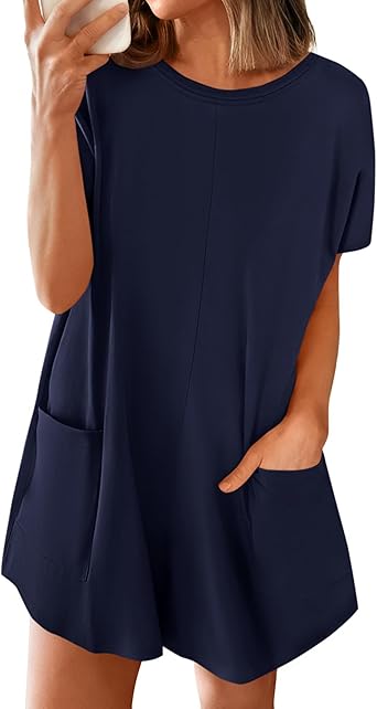 BTFBM Rompers for Women Summer 2026 Casual Dressy One Piece Shorts Tshirt Pants Jumpsuit Beach Vacation Clothes Outfit