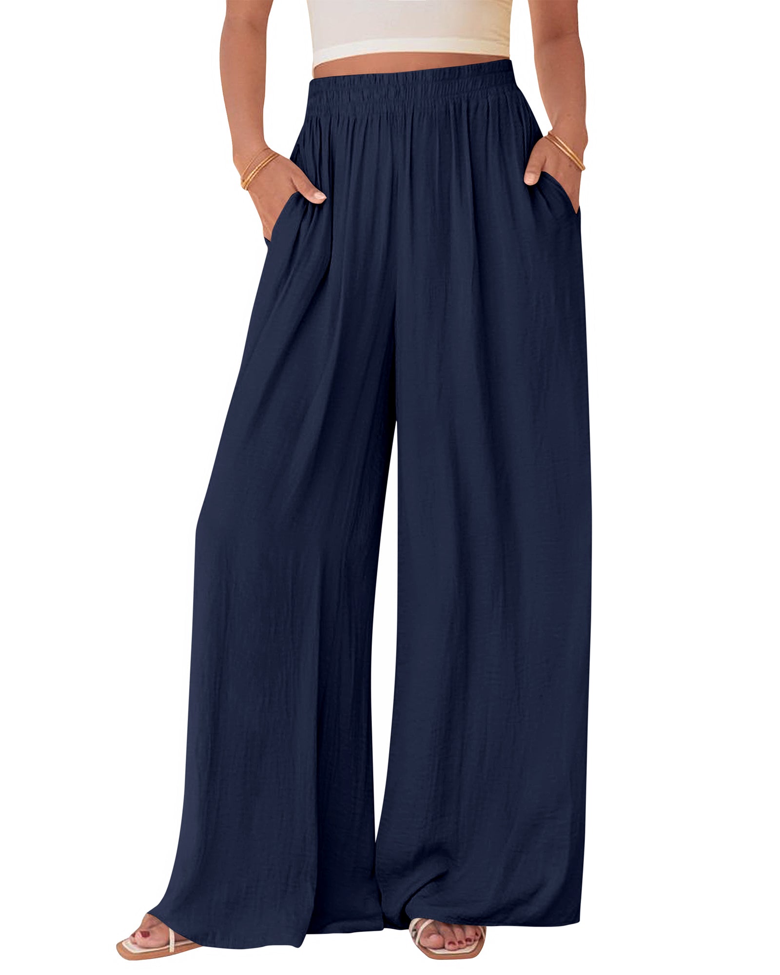 BTFBM Wide Leg Pants Woman Summer 2025 Pockets Loose Flowy Trousers Lounge Palazzo Pant Beach Vacation Clothes
