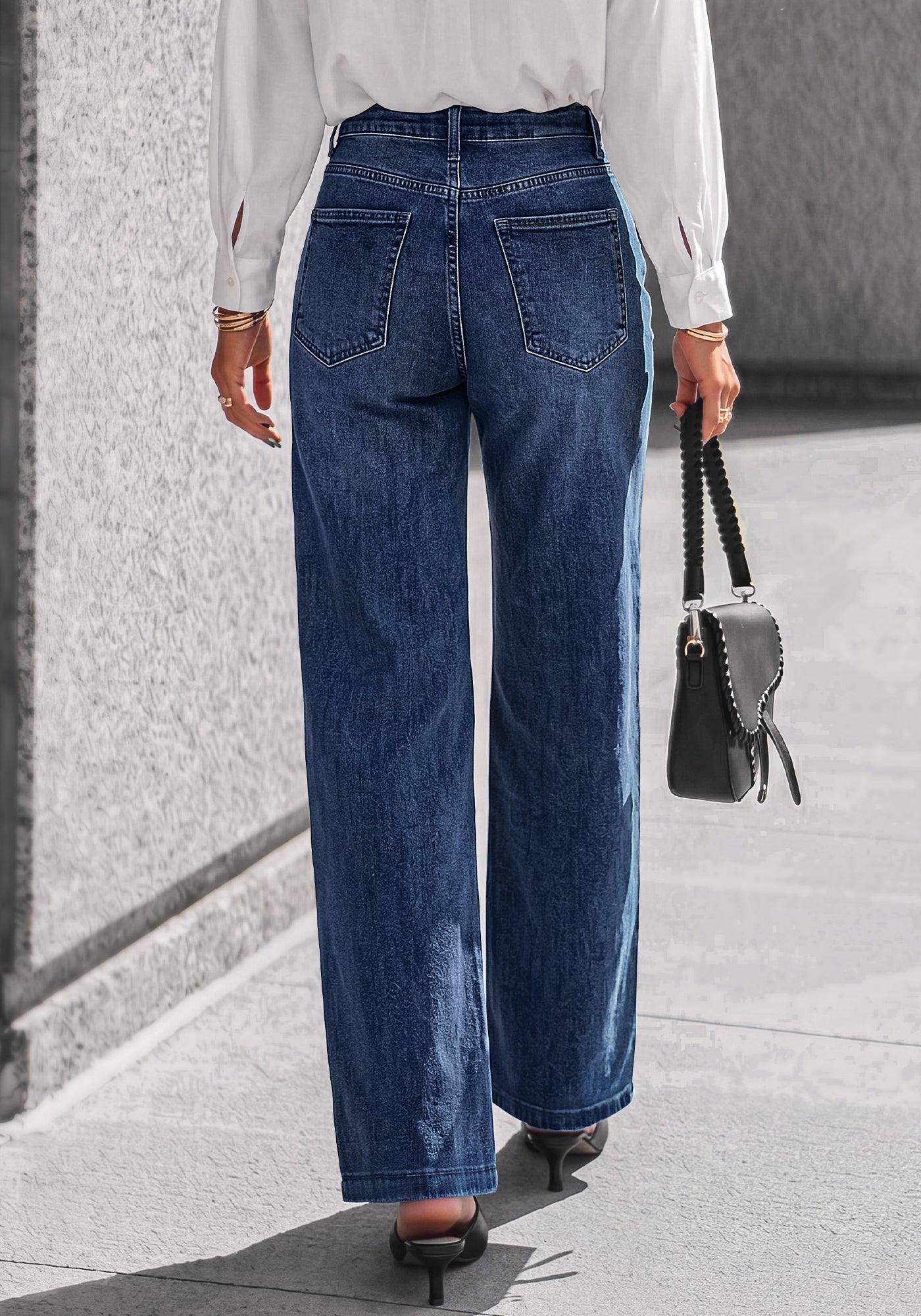 BTFBM Front Seam Stretchy Wide Straight Leg Jeans for Women Trendy 2026