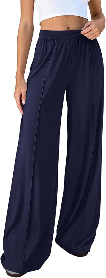 BTFBM Palazzo Pants for Women 2026 Spring Summer Casual Lounge Pants High Waist Flowy Trousers Baggy Wide Leg Sweatpants