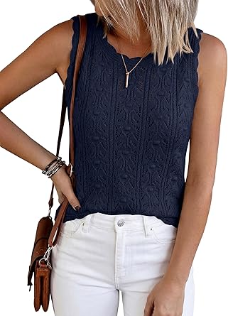 BTFBM Summer Crochet Tops for Women Sleeveless Knit Sweater Vest Tank Top Spring 2025 Cover Ups Beach Vacation Clothes
