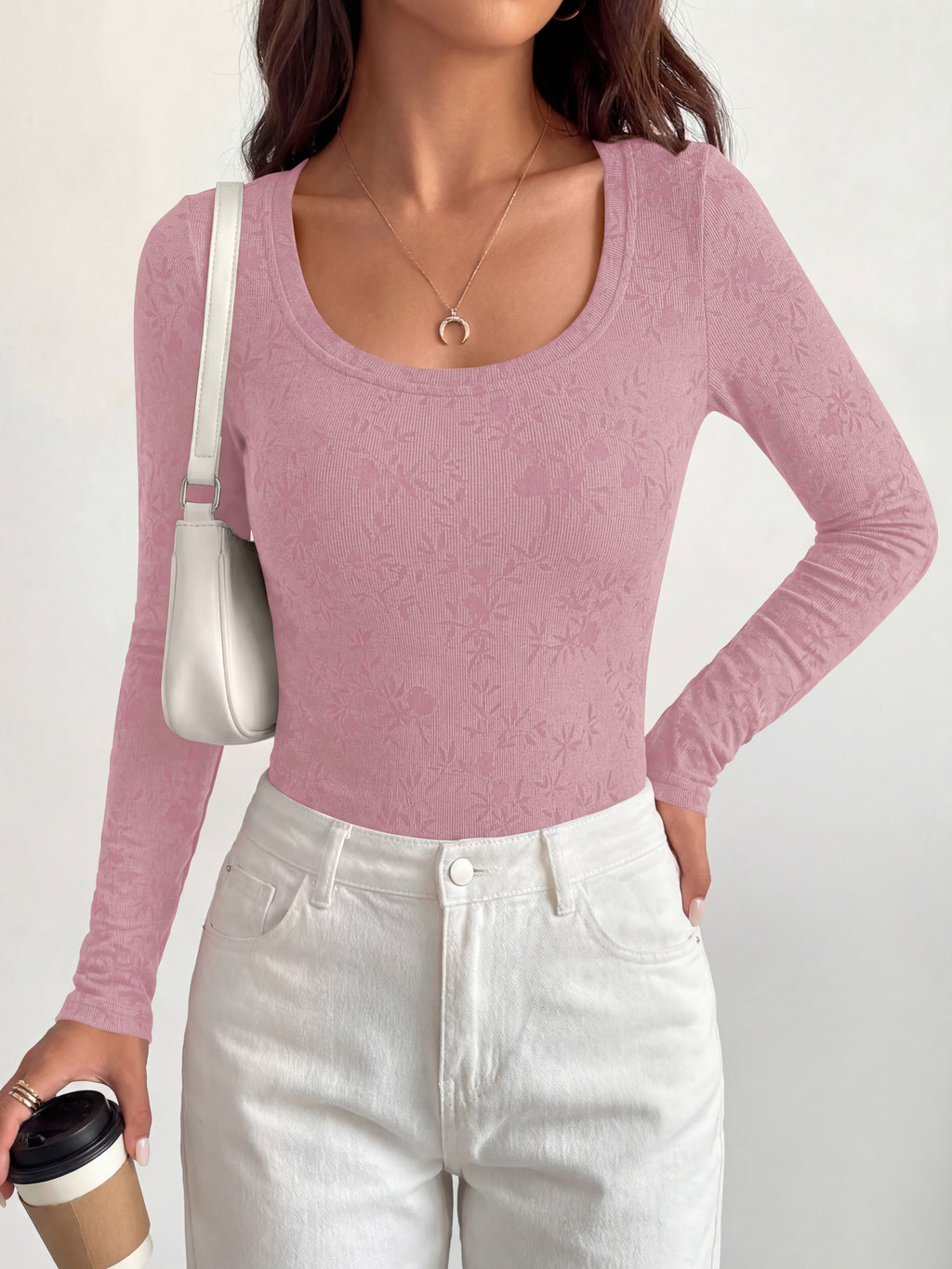 BTFBM Women's Long Sleeve Scoop Neck Shirts Floral Tops | Casual Women Fall Clothes, Ribbed Slim Fitted T-Shirts, y2k Fashion Clothing, Concert Going Out Top, Club Date Night Outfits