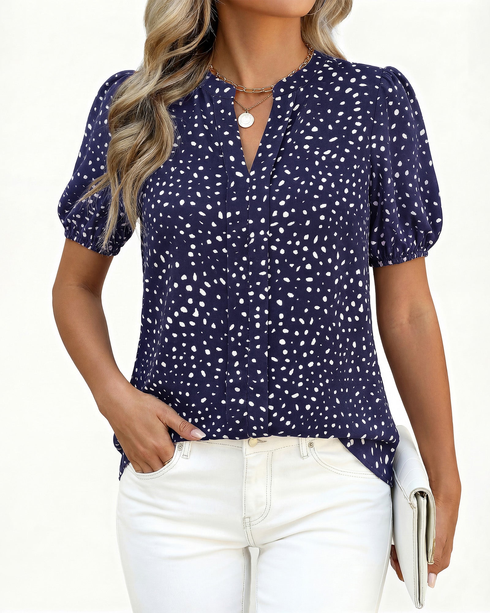 BTFBM Womens Tops 2026 Summer Casual Loose Puff Sleeve V Neck Floral Floral Work Blouse Dressy T Shirts Tunics