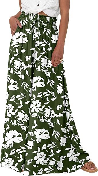 BTFBM Women Casual High Waist Wide Leg Pants 2026 Spring Summer Long Palazzo Pants Pocket Lounge Beach Vacation Clothes