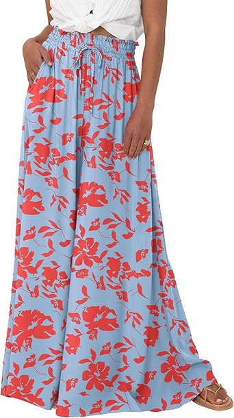 BTFBM Women Casual High Waist Wide Leg Pants 2026 Spring Summer Long Palazzo Pants Pocket Lounge Beach Vacation Clothes