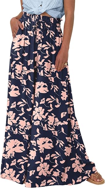 BTFBM Women Casual High Waist Wide Leg Pants 2026 Spring Summer Long Palazzo Pants Pocket Lounge Beach Vacation Clothes