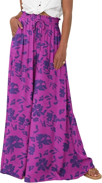 BTFBM Women Casual High Waist Wide Leg Pants 2026 Spring Summer Long Palazzo Pants Pocket Lounge Beach Vacation Clothes