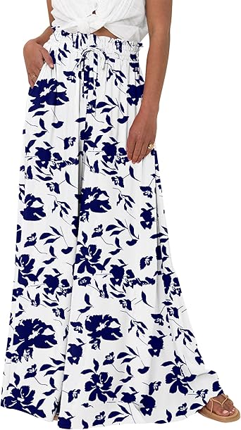 BTFBM Women Casual High Waist Wide Leg Pants 2026 Spring Summer Long Palazzo Pants Pocket Lounge Beach Vacation Clothes