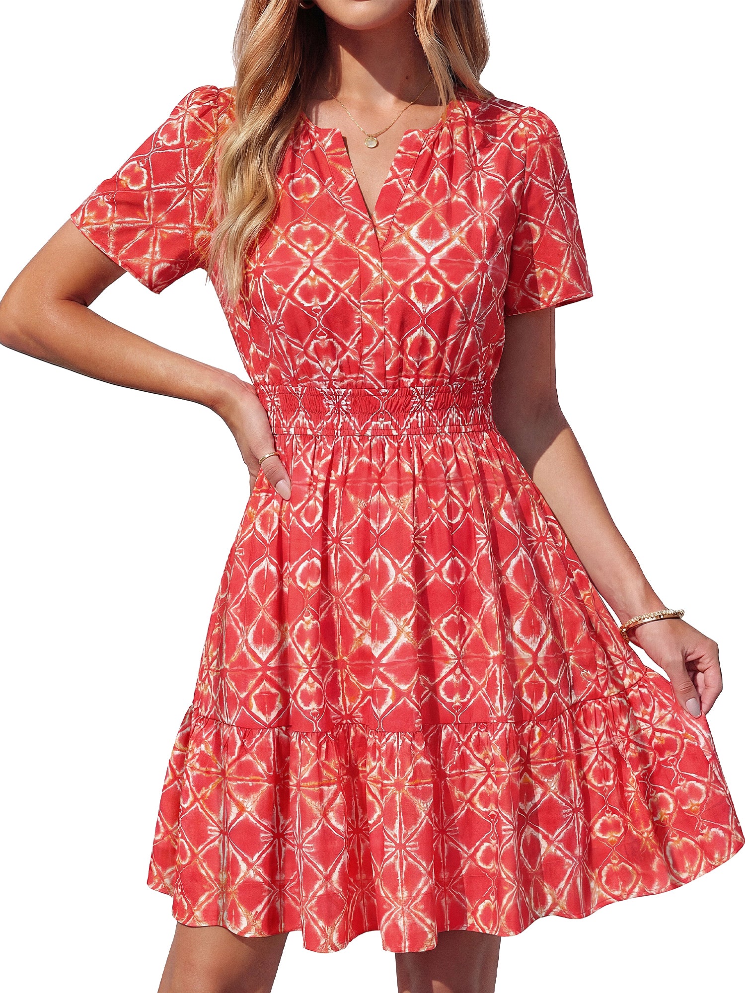 BTFBM Summer Dresses for Women 2026 Lightweight Casual Short Sleeve Floral Mini Dress A Line Beach Vacation Sundress