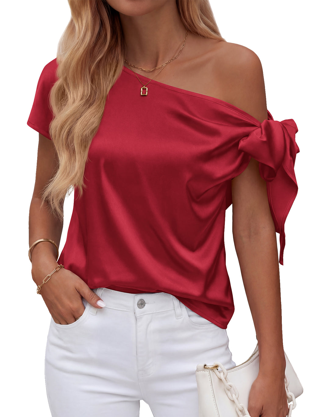 BTFBM Off The Shoulder Tops for Women Summer 2026 Short Sleeve Satin Blouse Shirts Silk Y2K Going Out Top Beach Vacation