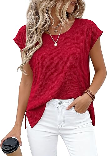 BTFBM Sweater Vest Women 2026 Spring Summer Cap Sleeve Crew Neck Casual Loose Business Tops Western Vacation Outfits