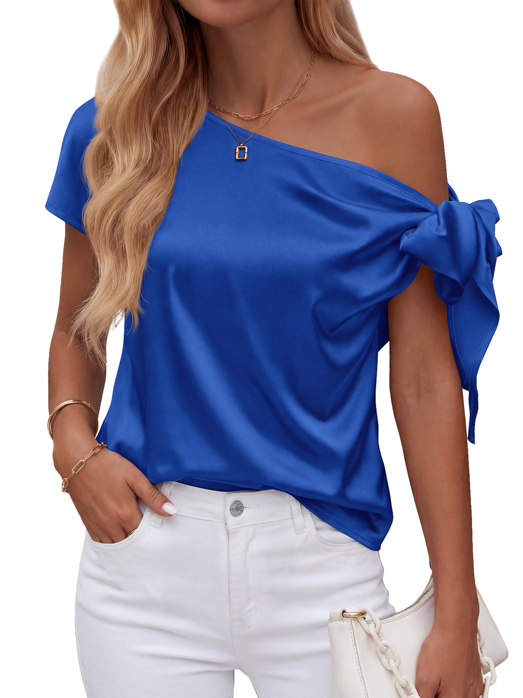 BTFBM Off The Shoulder Tops for Women Summer 2026 Short Sleeve Satin Blouse Shirts Silk Y2K Going Out Top Beach Vacation