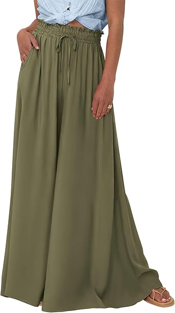 BTFBM Women Casual High Waist Wide Leg Pants 2026 Spring Summer Long Palazzo Pants Pocket Lounge Beach Vacation Clothes